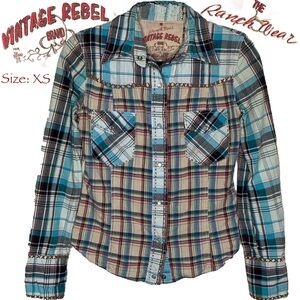 Vintage Rebel Designer Western Button Down